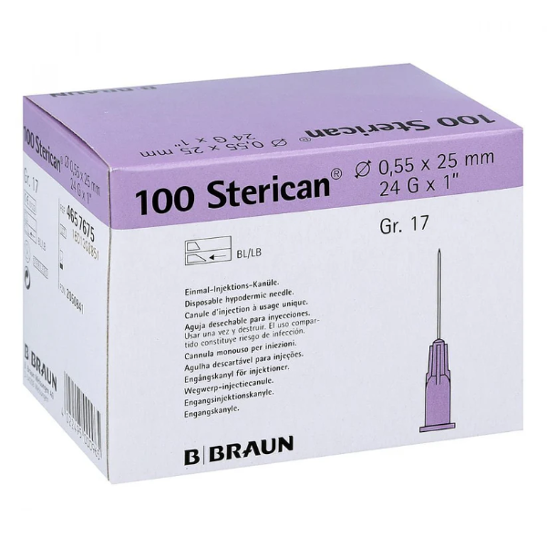 Bild von Sterican Kanülen Luer-Lok 0,55x25 Mm Gr.17 Lila (100 stk)